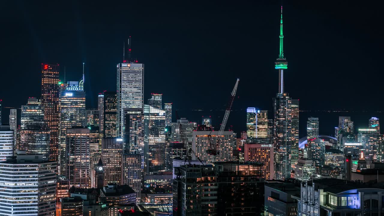 아름다운 밤 도시 풍경 토론토의 마천루