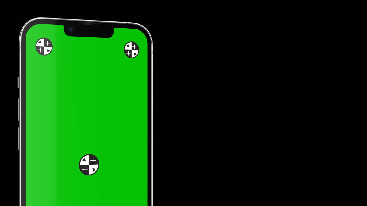 Smartphone con green screen e marcatori di tracciamento