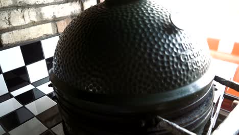 preparation of pita bread on the grill.