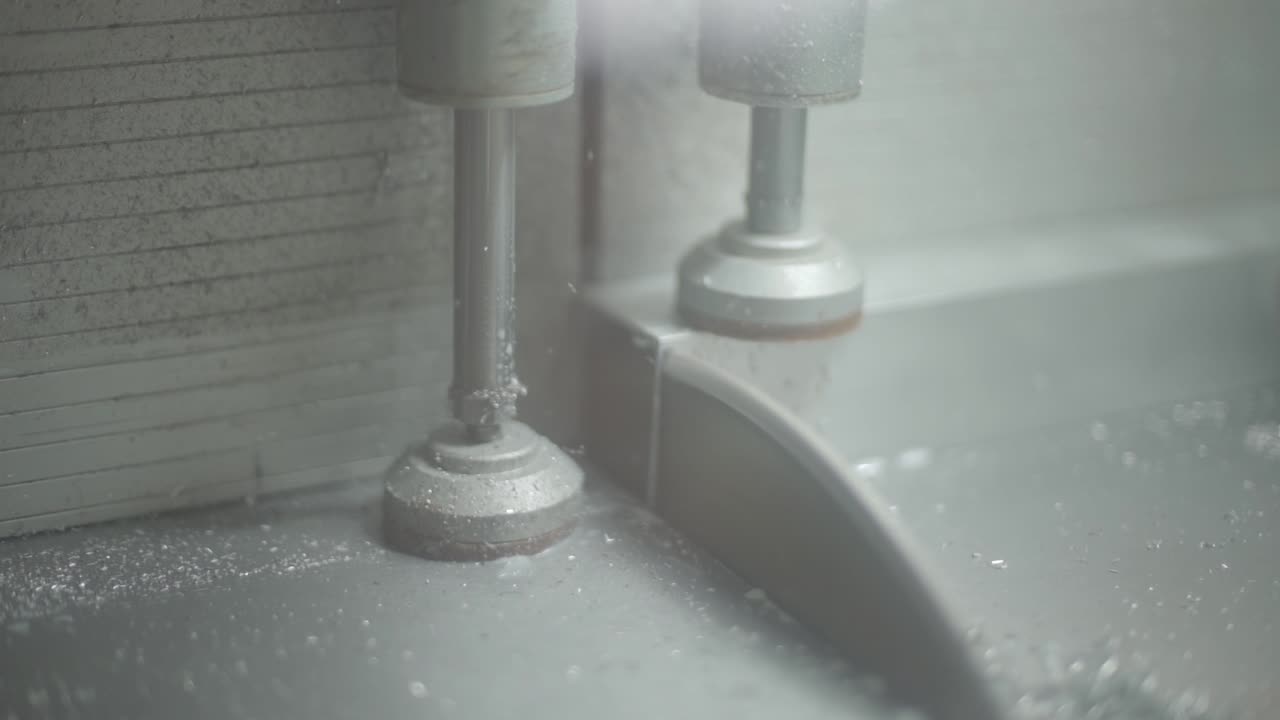 Cutting aluminium parts  (no color grading)