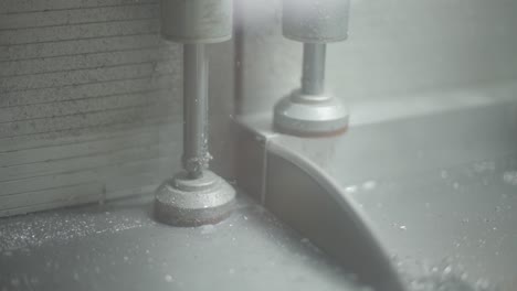 cutting aluminium parts  (no color grading)