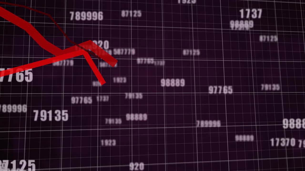 animación del procesamiento de datos financieros sobre un fondo negro