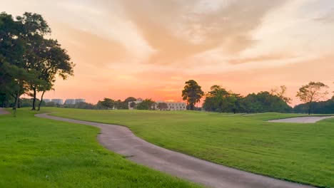 serene sunset view at bangkok golf course