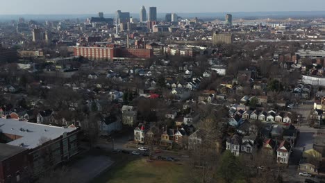 louisville neighborhood and reveal cityscape aerial 4k