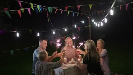 garden party celebration at night