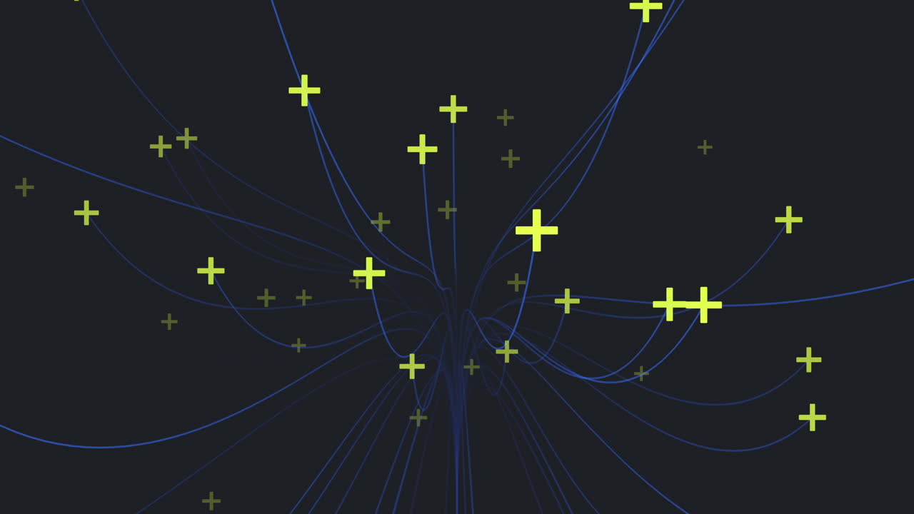 검은색 그라디엔트에 네온 십자가와 선이 있는 추상적인 착각 모양