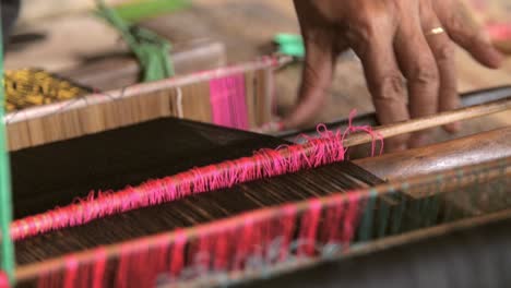 Close-up-of-Woman-Weaving