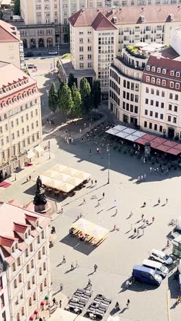 the market square on a sunny summer day in dresden tourism in germany vertical video