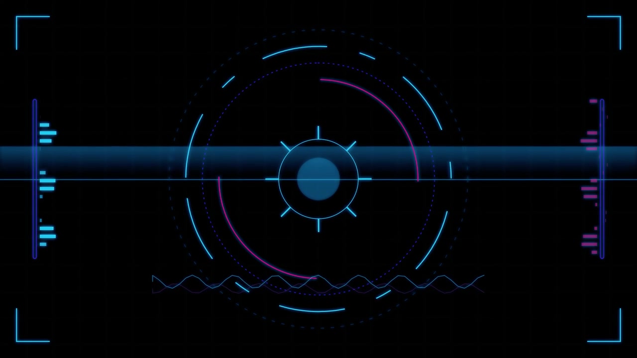 Futuristic Digital HUD Interface with Scanning Animation