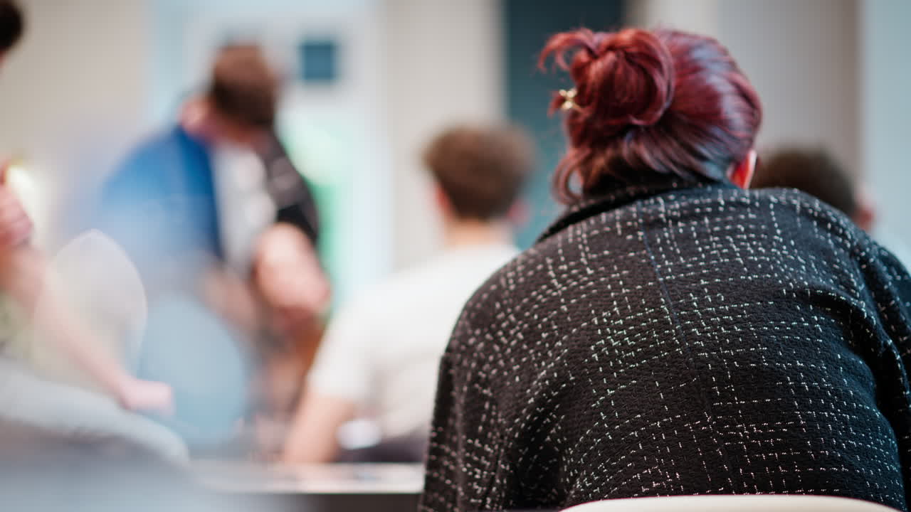 Blurry kids hanging out at a school classes