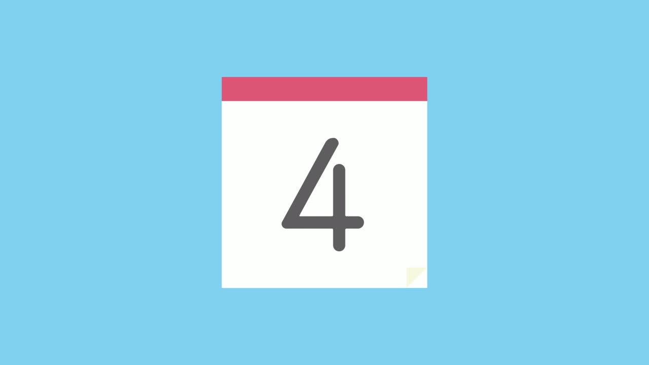 animación en bucle del calendario diario 10 días