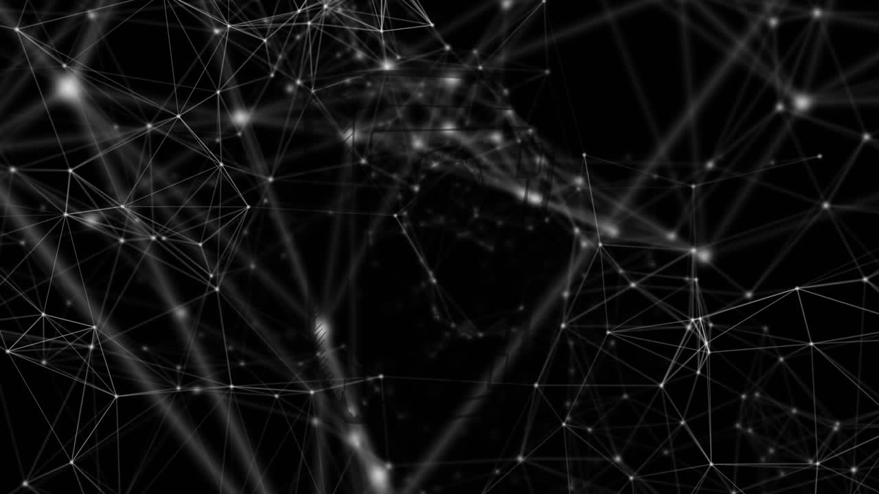 animación digital de la red de conexiones contra un fondo negro