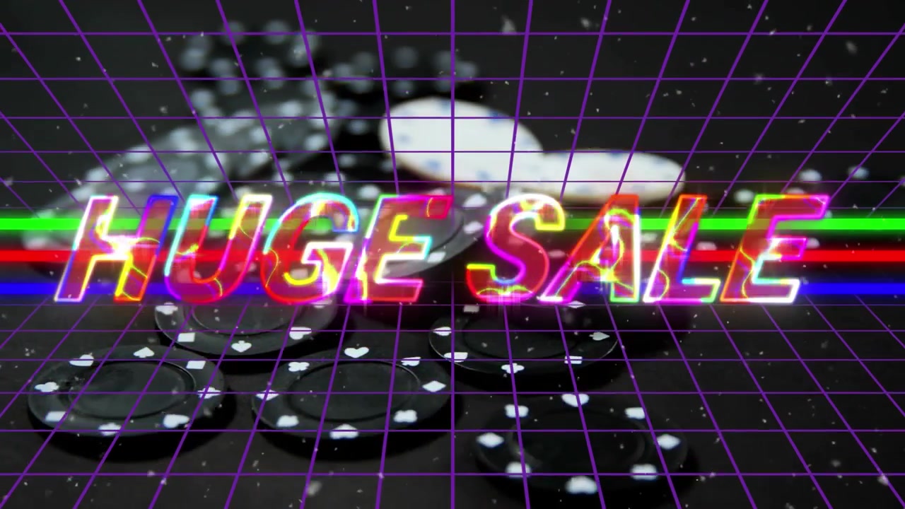 チップの上に「SALE」の巨大な文字がアニメーションで表示される。