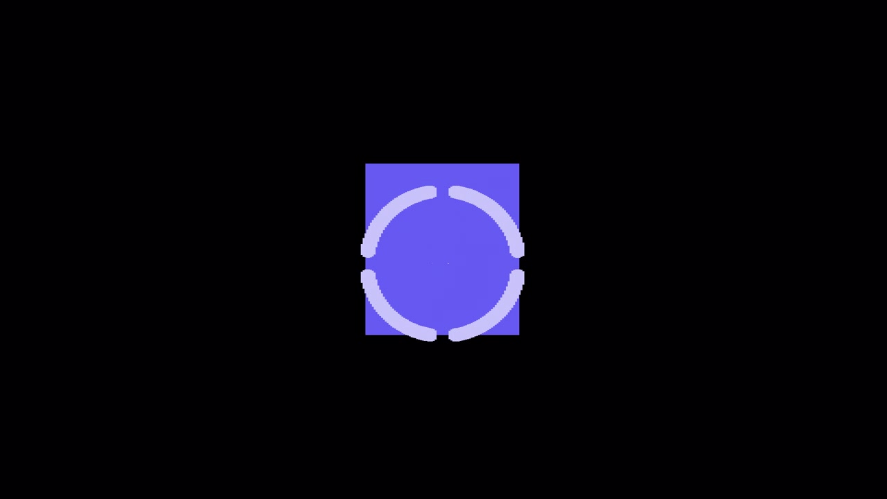 Animated Abstract Square with Rotating Circular Loading Graphic