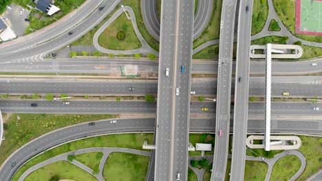 aerial view of highway interchange