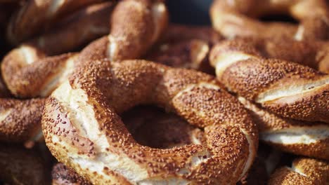 close-up of turkish simit bread