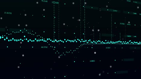 Animación-Del-Procesamiento-De-Datos-Y-Partículas-Blancas-Flotando-Sobre-Fondo-Negro