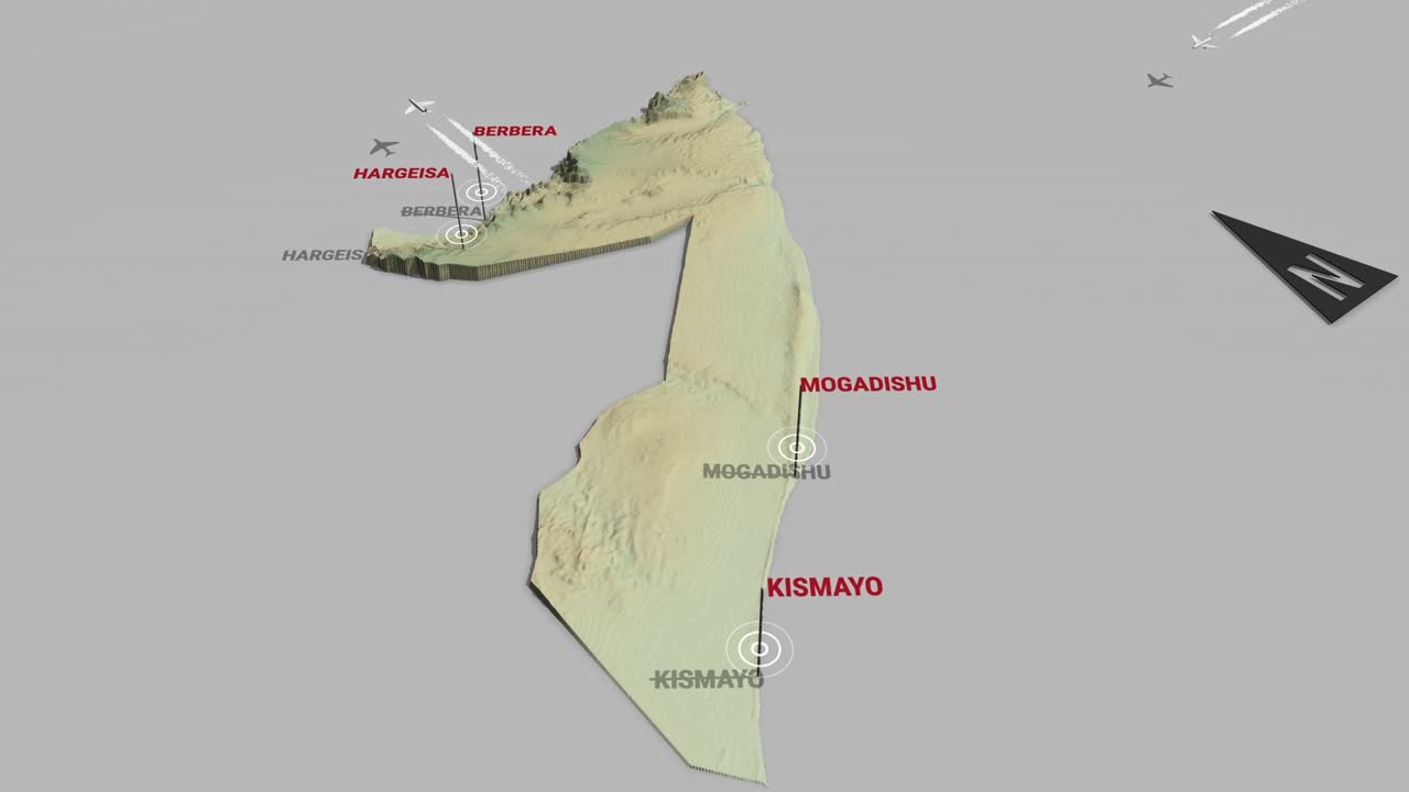 3d 지형 지도 소말리아