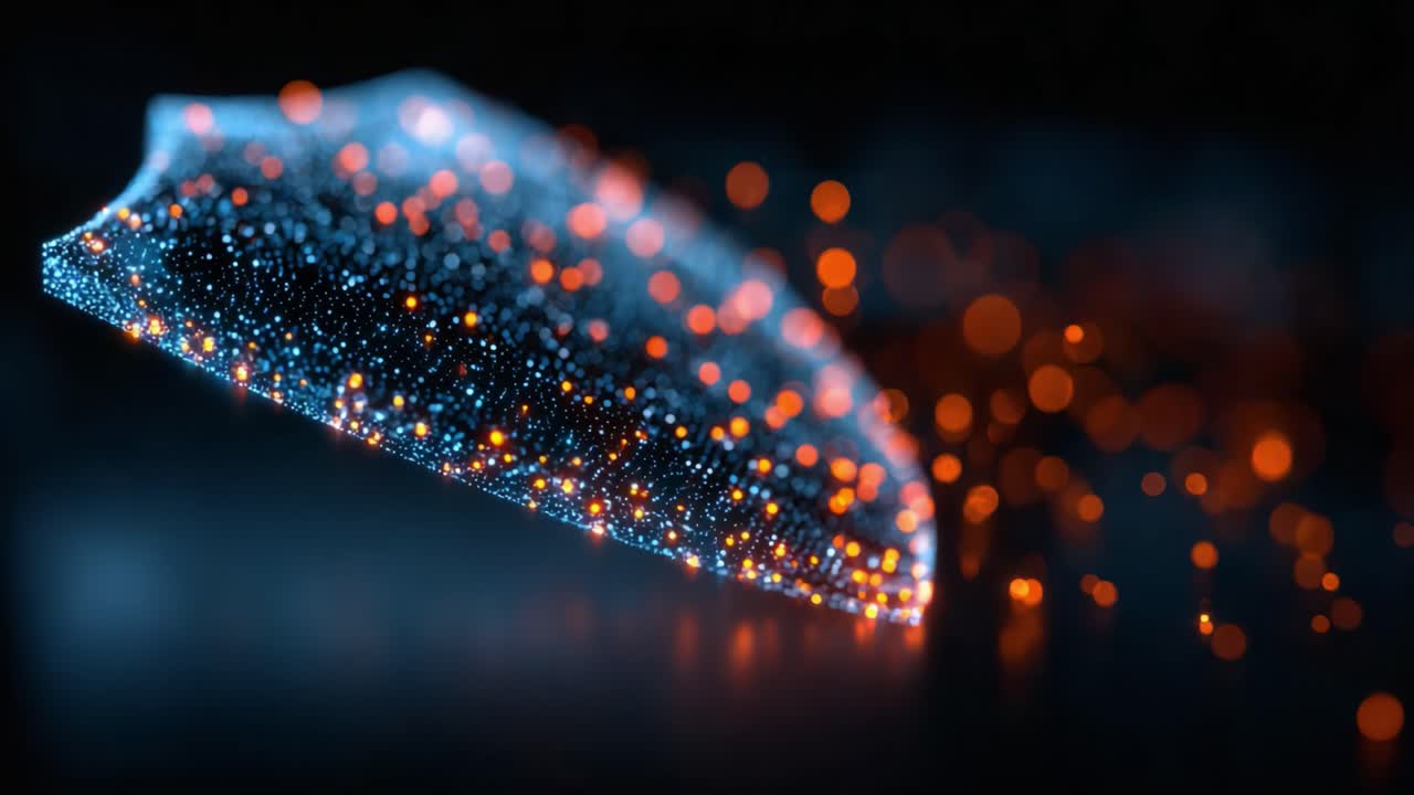 A Stunning Display of Light and Color: Exploring an Abstract Representation of Glowing Particles and Bokeh Effects in a Futuristic Setting