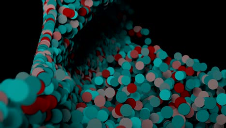los círculos de papel de colores fluyen a través del marco.