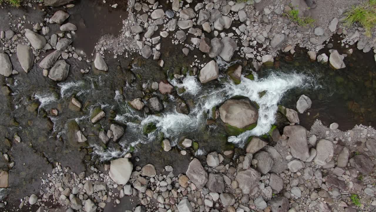 Aerial birds eye view of the 'Iao river stream in Maui, an important part of Hawaiian culture and history
