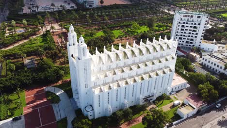 sacred heart cathedral. grand, former roman catholic cathedral from 1930, designed by paul tournon in neo-gothic style. behind parque de la liga árabe