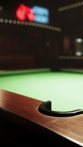 close-up of a pool table in a bar