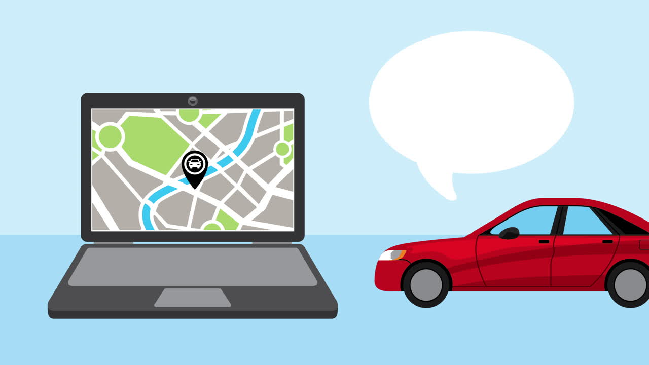 transporte de automóviles con aplicación para portátiles