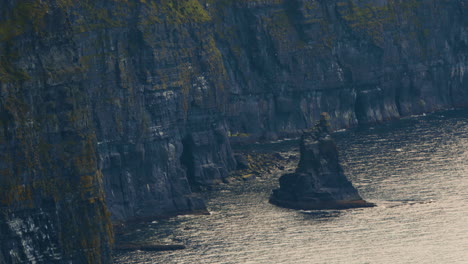 rugged landscape of moher sea cliffs in county clare, ireland