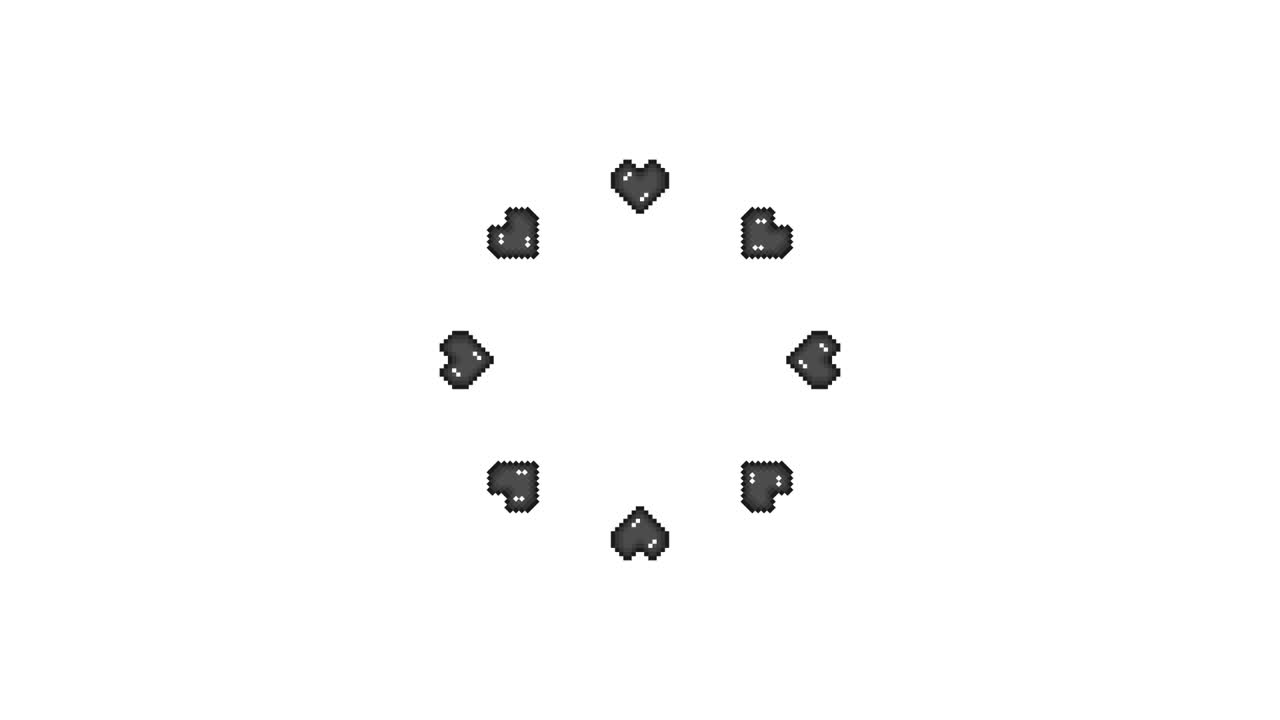 Pixel Art Mini Heart Spinning Circle Animated Overlay Transparent 30fps (6)