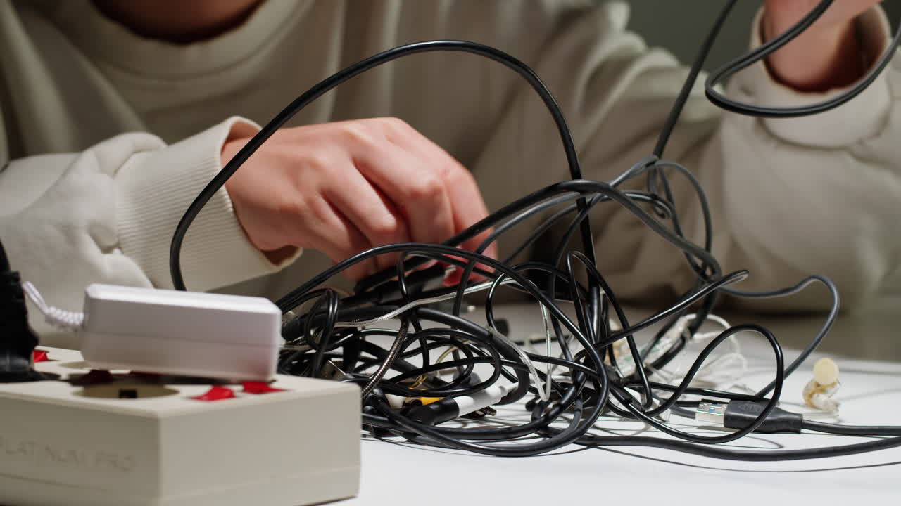 Messy Cables and Electronics Repair