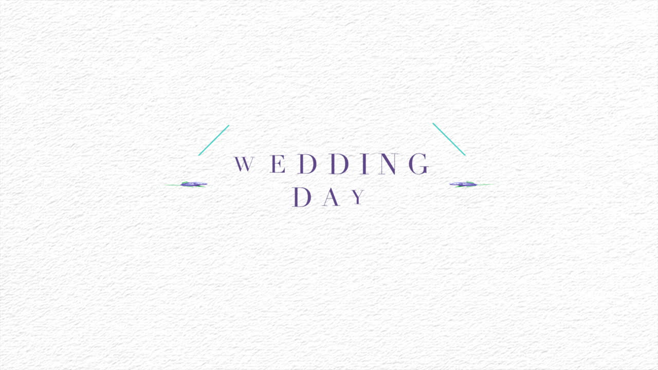 종이 패턴에 프레임에 꽃과 결혼식 날