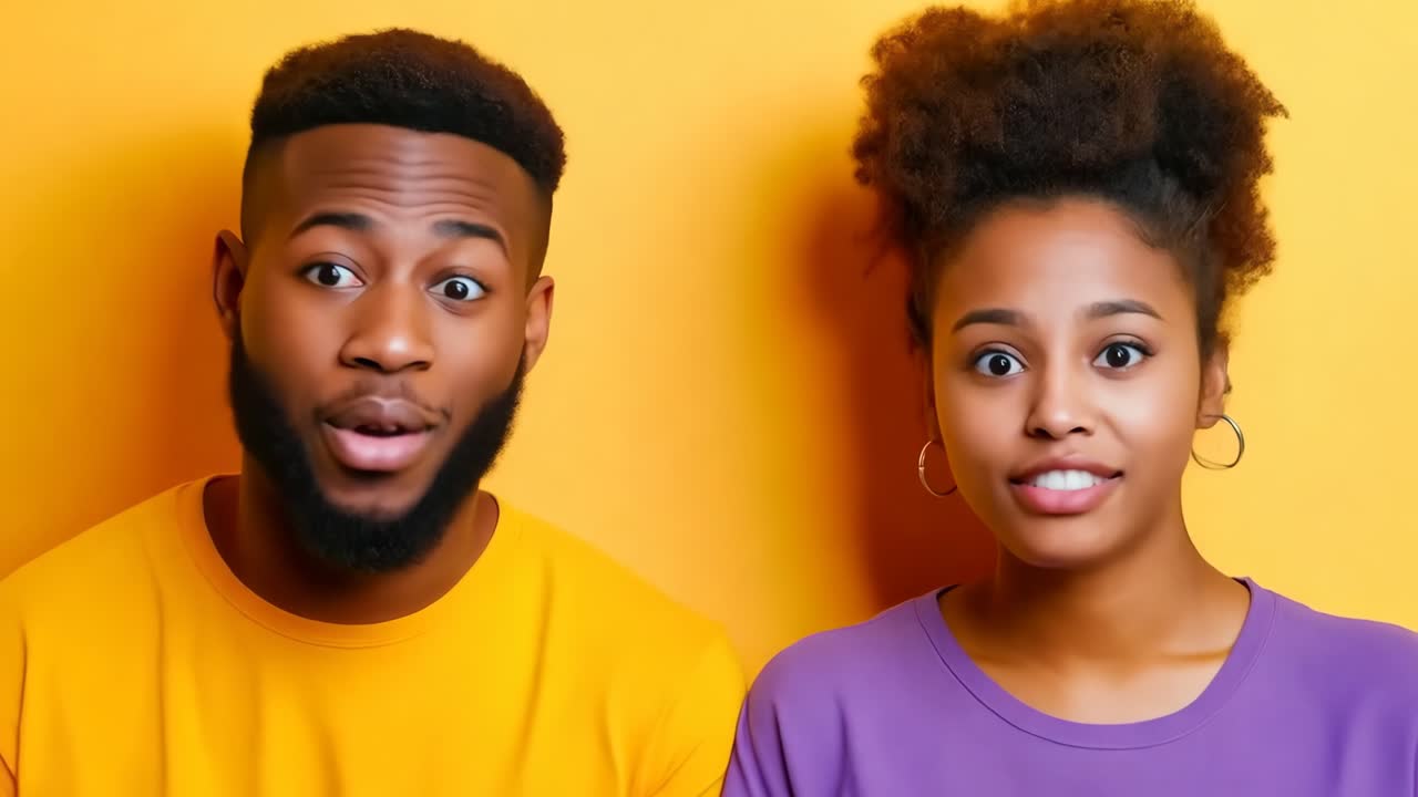 un hombre y una mujer están de pie uno al lado del otro