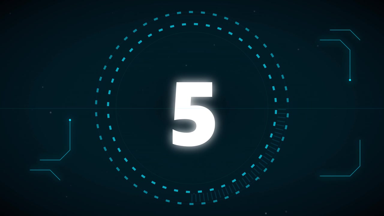 Digital Countdown Timer with Futuristic HUD Interface