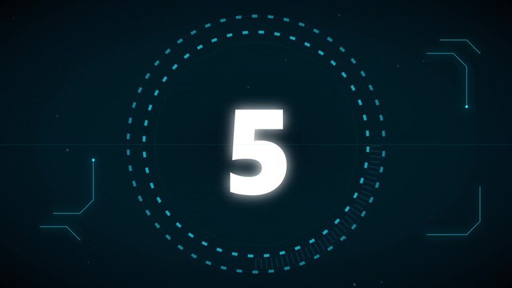Digital Countdown Timer with Futuristic HUD Interface