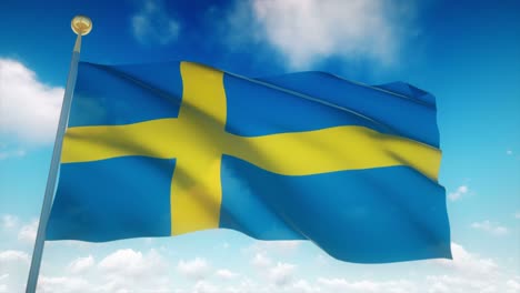 4k highly detailed flag of sweden loopable