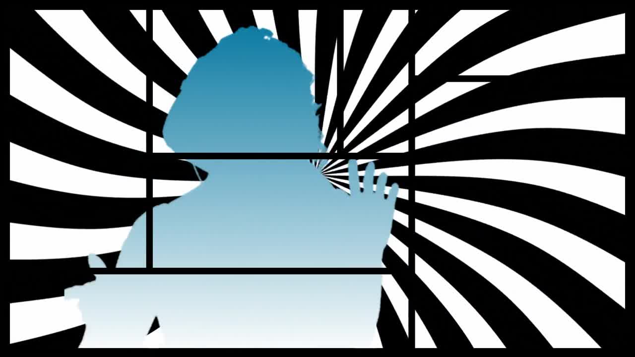 음악을 듣는 사람들을 보여주는 3d 애니메이션