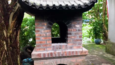 a serene view of temple architecture and nature