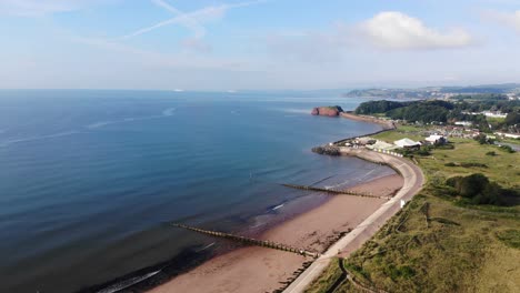 Vista-Aérea-Para-Calmar-Las-Aguas-Del-Canal-Inglés-Desde-Dawlish-Warren-Beach