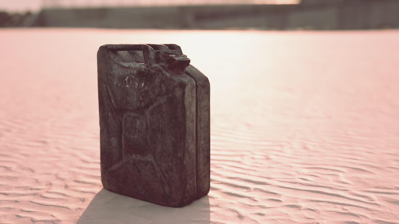 해변 에 있는  ⁇ 은 연료 캔