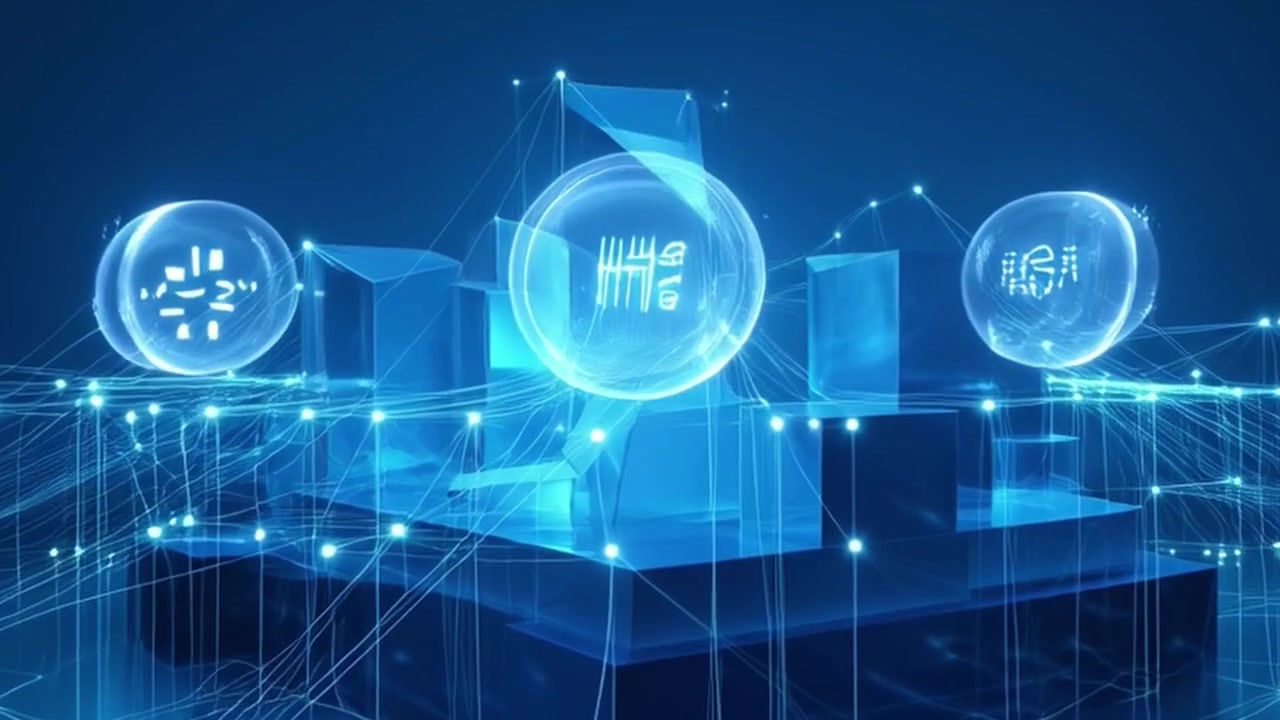 Paesaggio urbano digitale con connessioni di rete dati luminose.