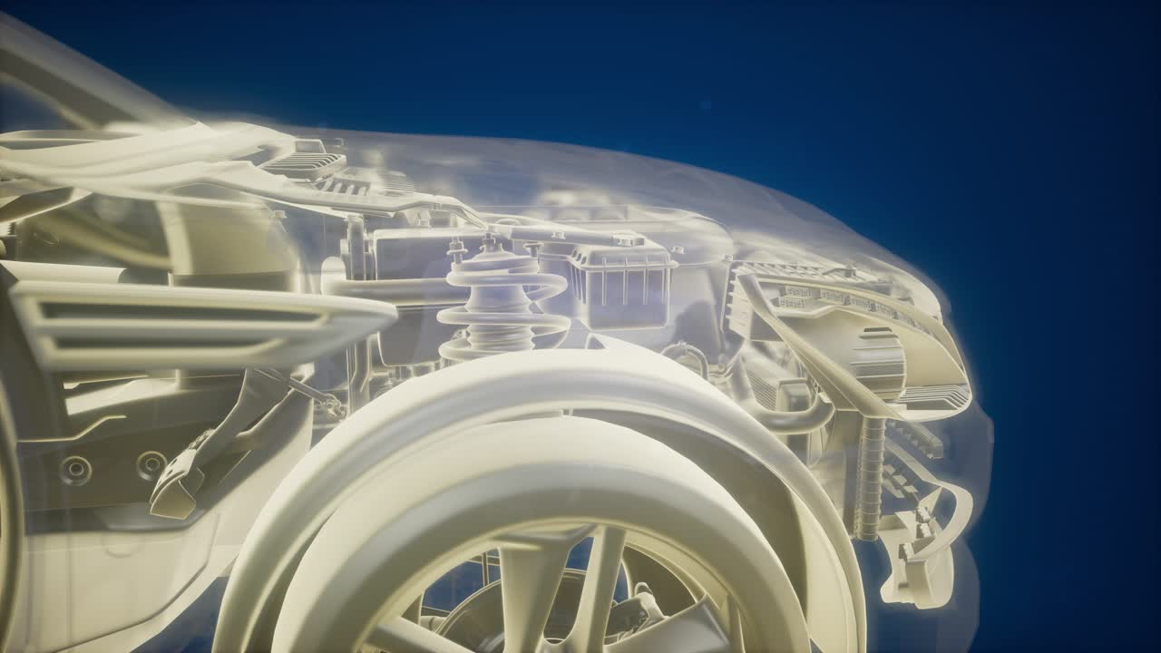 자세한 자동차 엔진 및 다른 부품