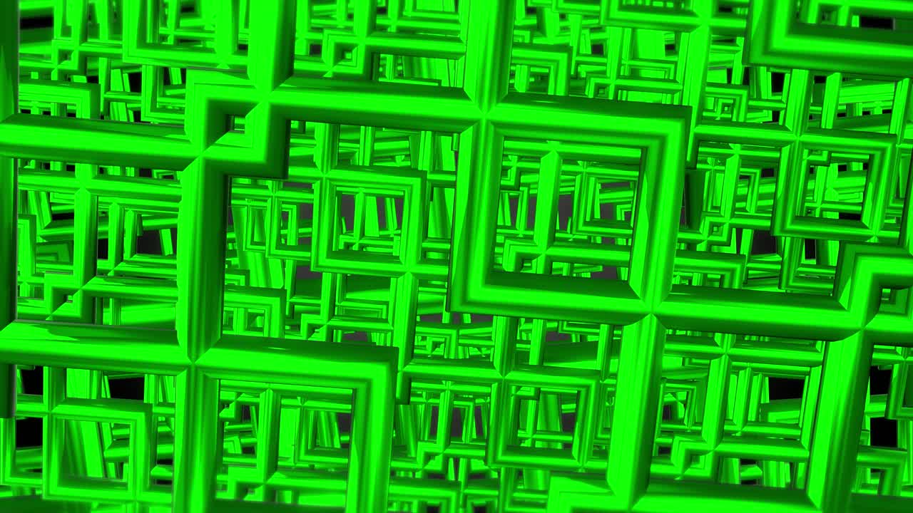Abstraktes grünes geometrisches Gittermuster, das sich nahtlos bewegt