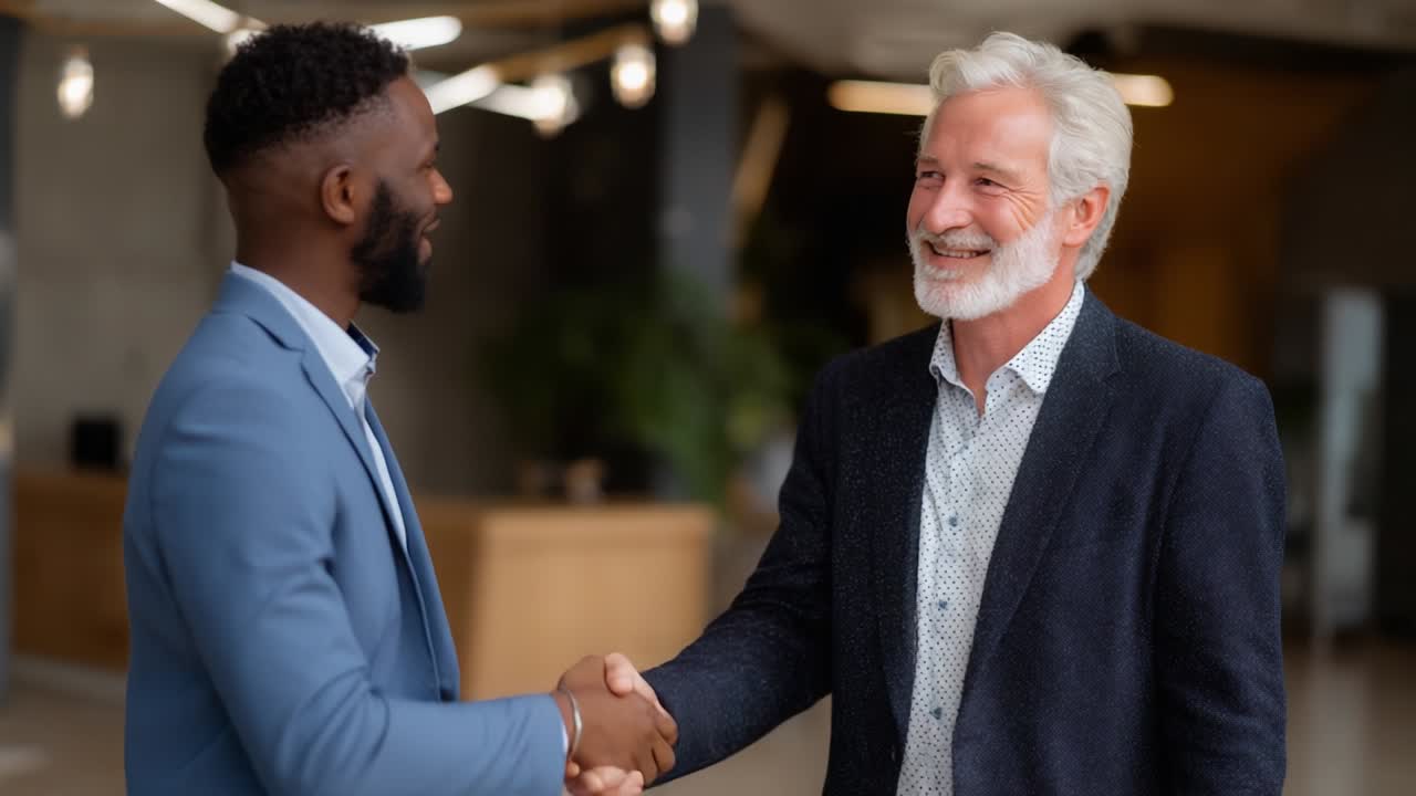 Business Handshake Between Two Men