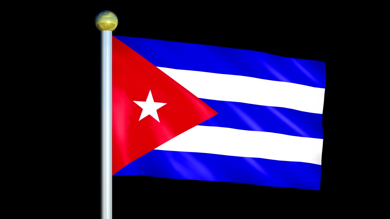 Grande bandiera animata in loop di Cuba