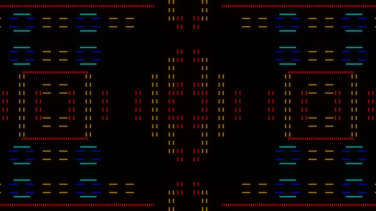 el círculo de mosaico de píxeles brillantes vj