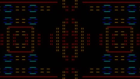 el círculo de mosaico de píxeles brillantes vj