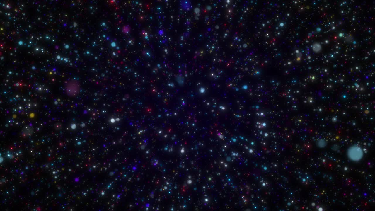 Stelle infinite nell'universo: Un'animazione in loop continuo di un volo spaziale attraverso il cosmo.