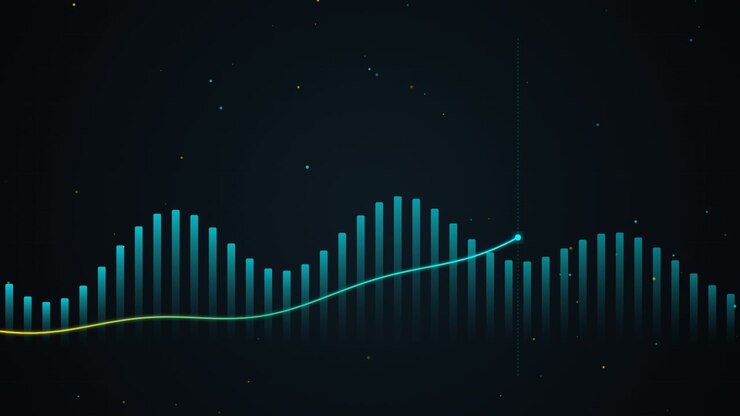 Digital Bar Graph Rising with Animated Trend Line
