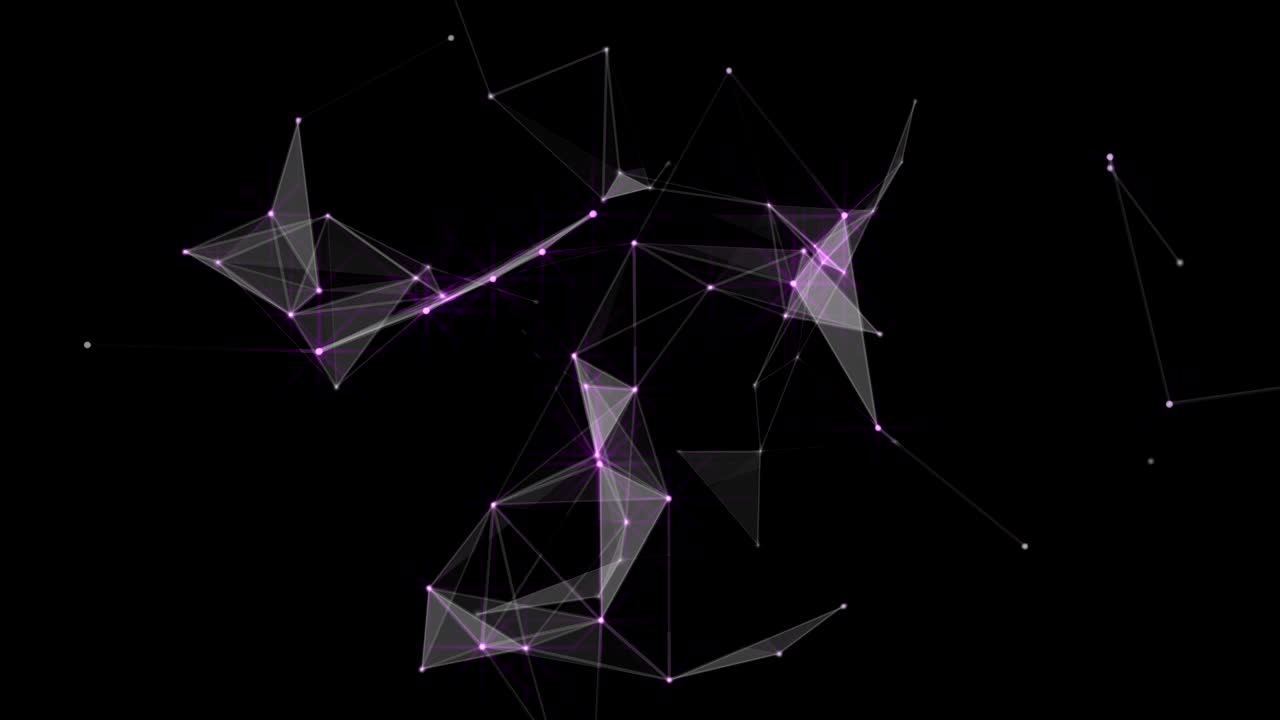 Futuristic plexus animation with glowing triangles in slow motion, 4096x2304 loop 4K